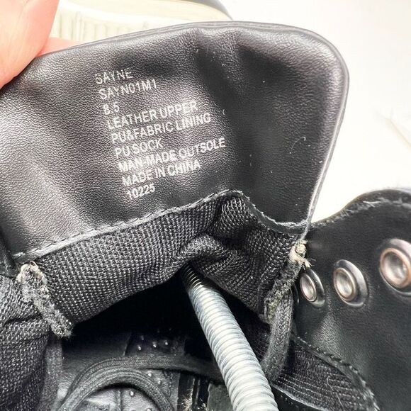 Steve Madden Self Made Sayne Ankle Boots Mens 8.5 Black Platform Leather Lace-Up - Picture 8 of 10